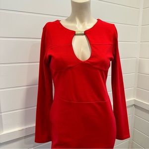 Nice forever red dress with gold accent peekaboo